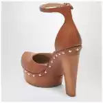 Chloé Brown platform pumps with studs