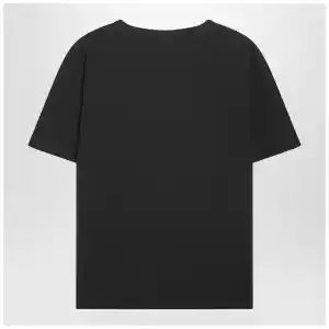 Chloé Black baby-fit T-shirt with logo and flamingo print