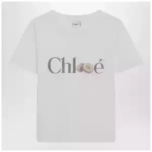 Chloé White T-shirt with logo print