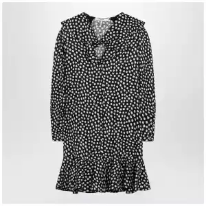 Chloé Black silk jacquard mini dress with polka dot print