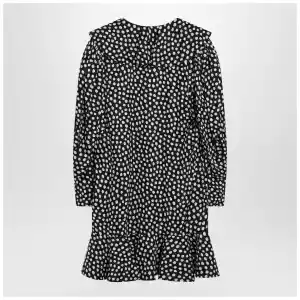 Chloé Black silk jacquard mini dress with polka dot print