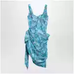 Chloé Sleeveless wrap bustier midi dress in cotton poplin