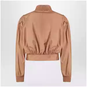 Chloé Ruched short cotton poplin jacket in Reef Shell