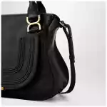 Chloé Marcie bag in black grained leather