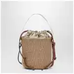 Chloé Small Woody raffia bucket bag