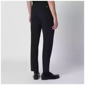 PT Torino Black wool-blend trousers