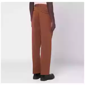 PT Torino Brown cotton and linen trousers