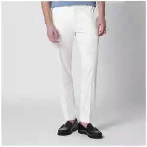 PT Torino White slim-fit cotton-blend trousers