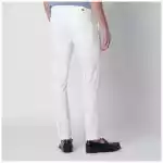PT Torino White slim-fit cotton-blend trousers