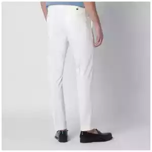 PT Torino White slim-fit cotton-blend trousers