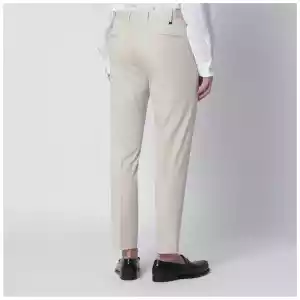 PT Torino Beige slim-fit cotton-blend trousers