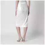 P.A.R.O.S.H. Cream sequin pencil skirt