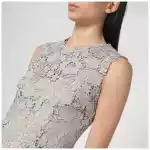 P.A.R.O.S.H. Light grey lace midi dress