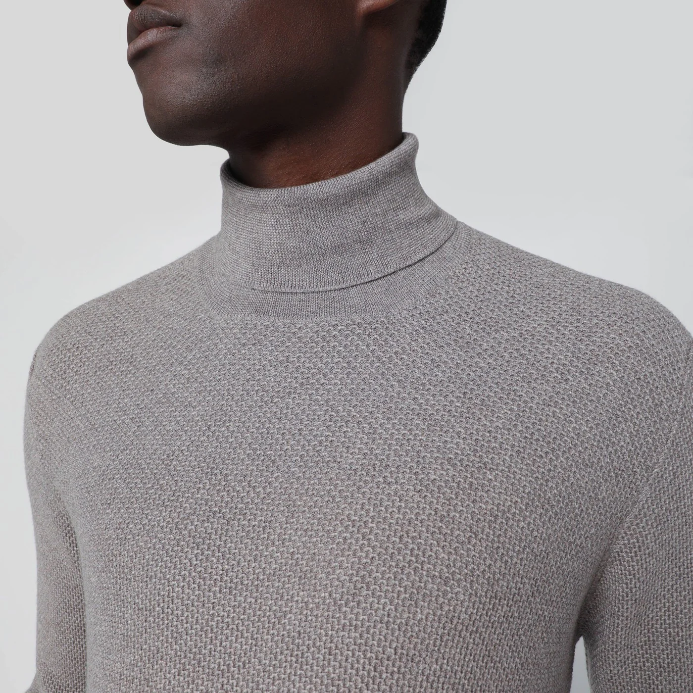 Tagliatore Beige wool turtleneck sweater
