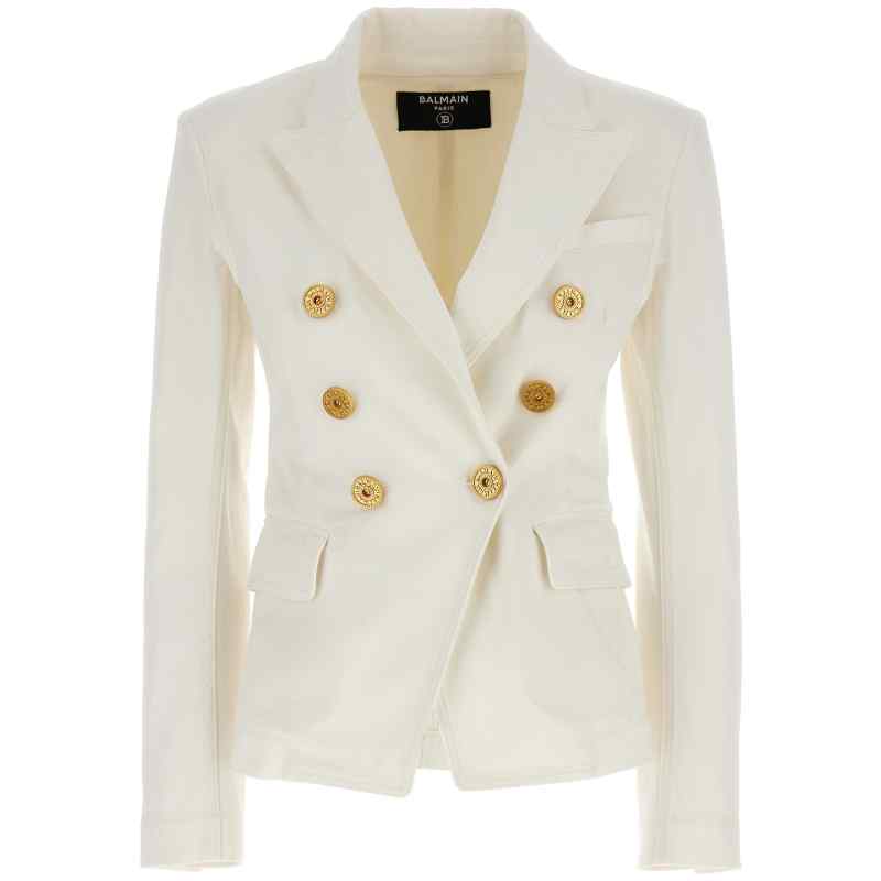 Balmain Double-breasted Denim Blazer