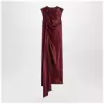 Max Mara Pianoforte Raspberry cape detail dress