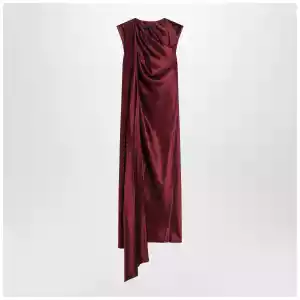 Max Mara Pianoforte Raspberry cape detail dress
