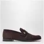 Jimmy Choo Ellis suede leather loafers in chocolate