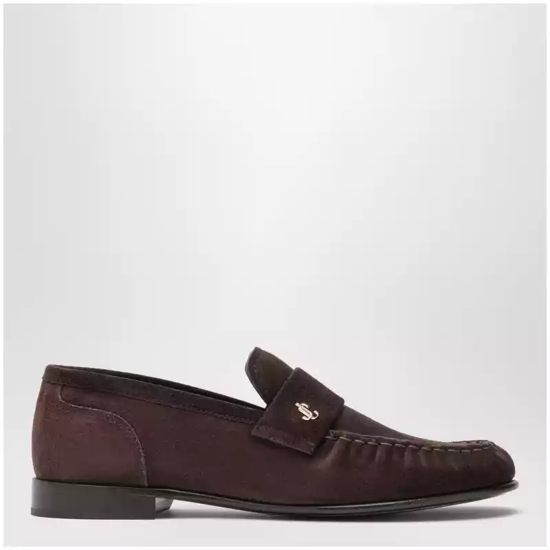 Jimmy Choo Ellis suede leather loafers in chocolate