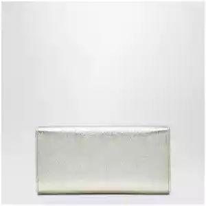 Jimmy Choo Emmie Brilliance fabric clutch in platinum ice