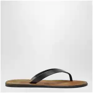 The Row Flip-flops in calfskin leather brown