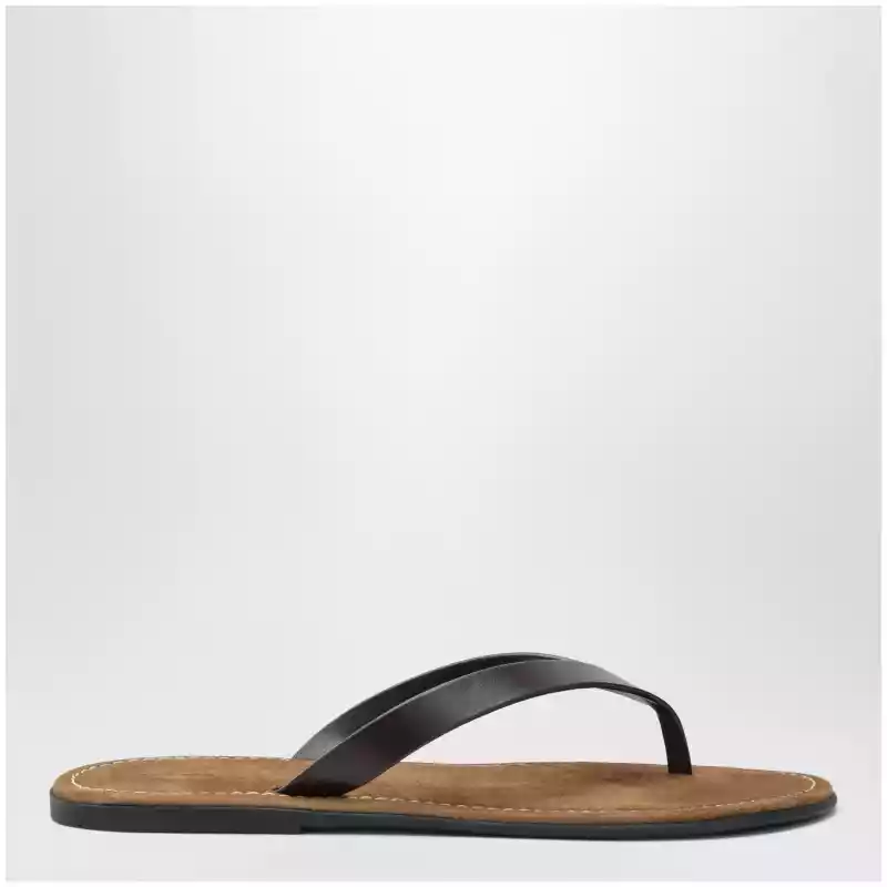 The Row Flip-flops in calfskin leather brown