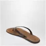 The Row Flip-flops in calfskin leather brown