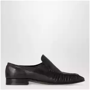 The Row Two soft nappa leather loafers in lacquer brown