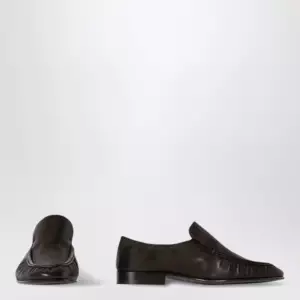 The Row Two soft nappa leather loafers in lacquer brown