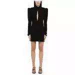 Alessandra Rich Black draped silk minidress