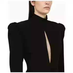 Alessandra Rich Black draped silk minidress