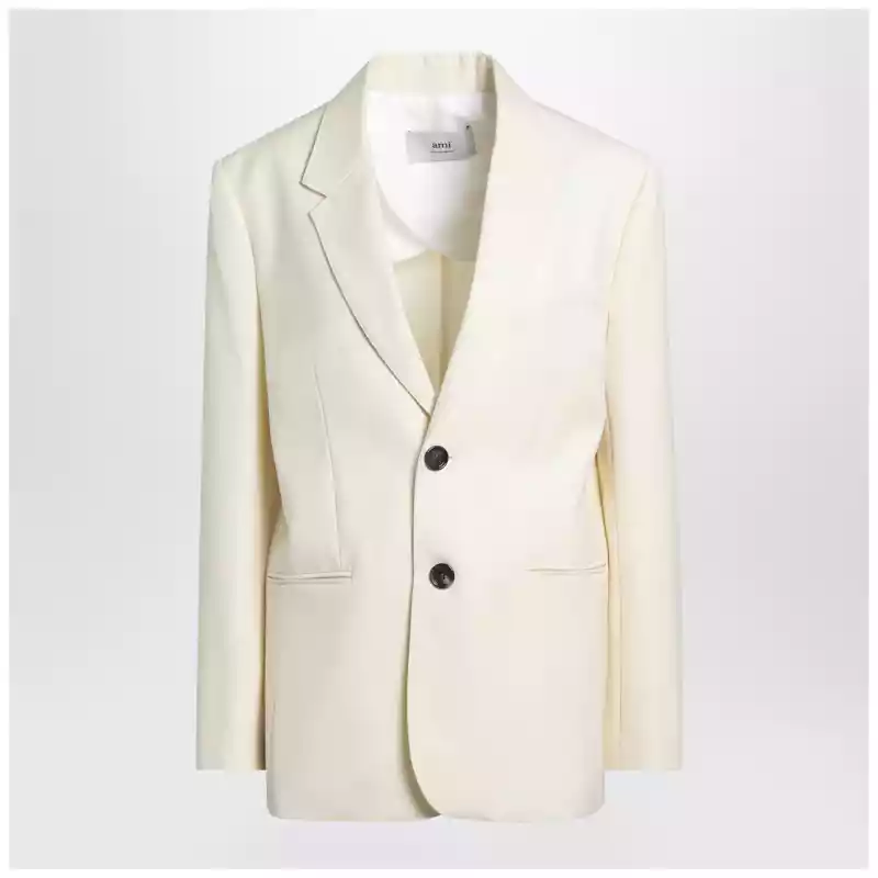Ami Paris Butter-coloured wool jacket
