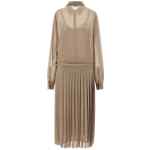 Ami Paris Pleated Midi Dress