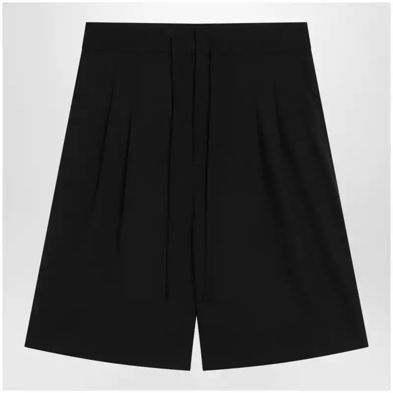 Fear of God Black baggy wool Bermuda shorts