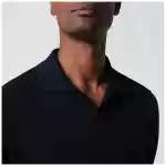 Tagliatore Blue openwork cotton polo shirt