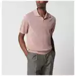 Tagliatore Pink openwork cotton polo shirt
