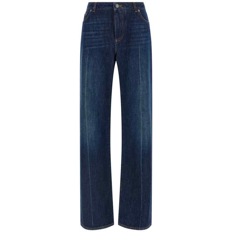 Dolce & Gabbana Stretched Pleated Trompe Loeil Jeans