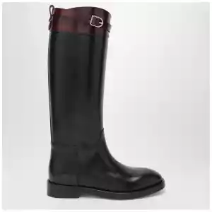 Durazzi Milano Black/burgundy two-tone boots