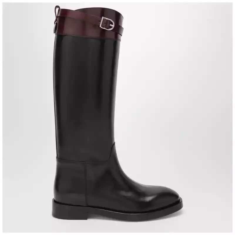 Durazzi Milano Black/burgundy two-tone boots