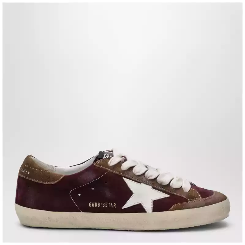 Golden Goose Bordeaux/white/brown Super Star Sneakers