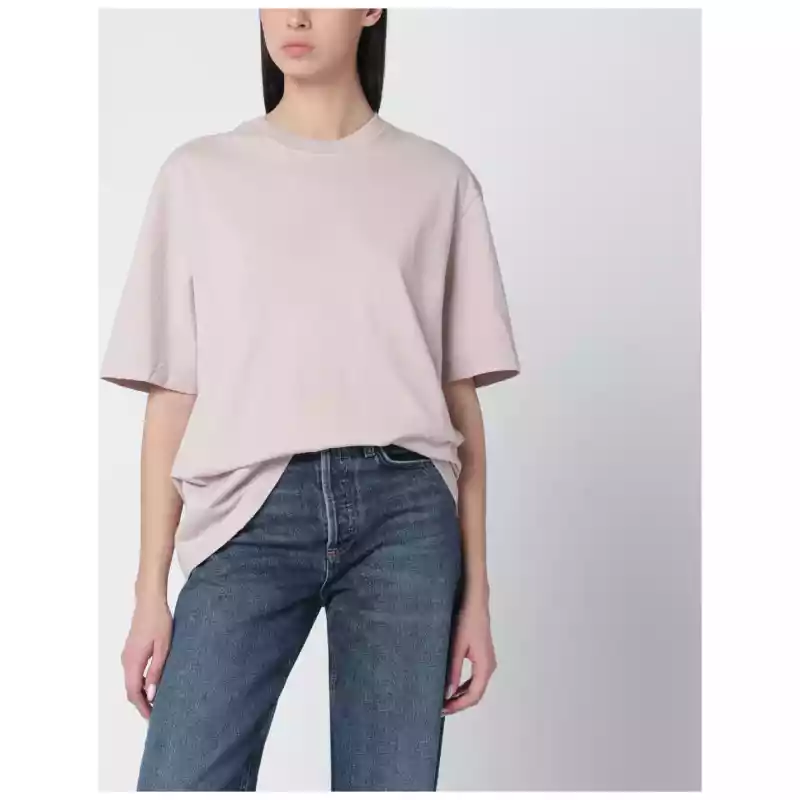 GUP01873P001576_S_GOLDE-25235.a Golden Goose Pink T-shirt with reversed logo lettering on the back