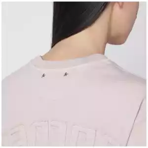 Golden Goose Pink T-shirt with reversed logo lettering on the back