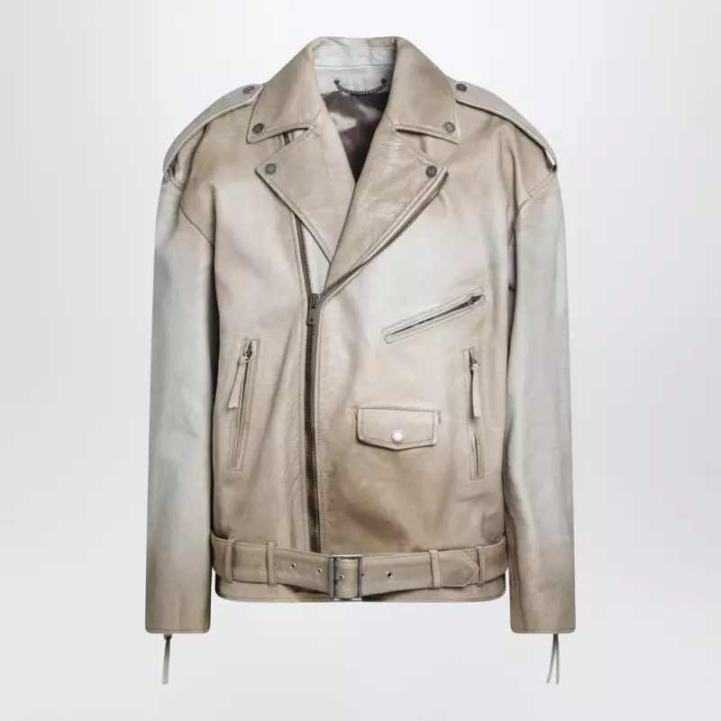 Golden Goose Beige leather Phoebe jacket