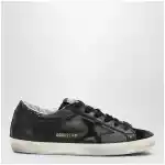 Golden Goose Super-star black low trainer with rhinestones