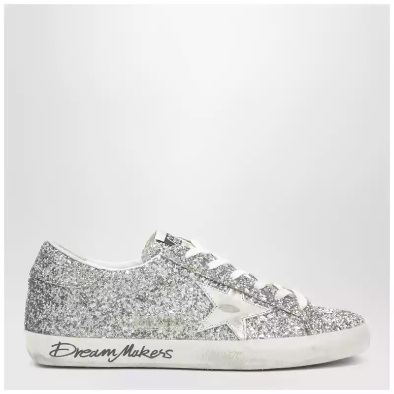 Golden Goose Super-Star Sneakers in silver glitter with dégradé effect