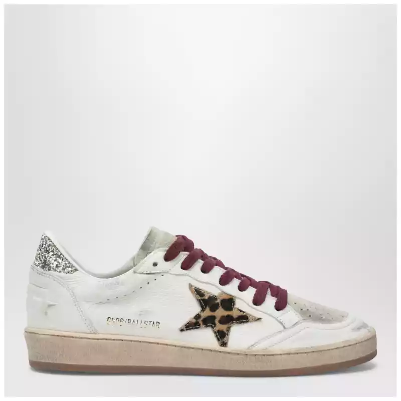 Golden Goose Ball Star Sneakers with leopard-print pony hair star