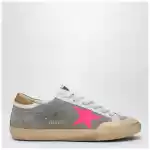 Golden Goose Super-Star Sneakers in taupe/fuchsia/ochre