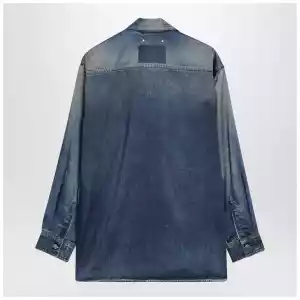 Golden Goose Blue oversized Patty shirt with denim print