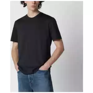 ZEGNA Navy blue T-shirt with embroidered logo