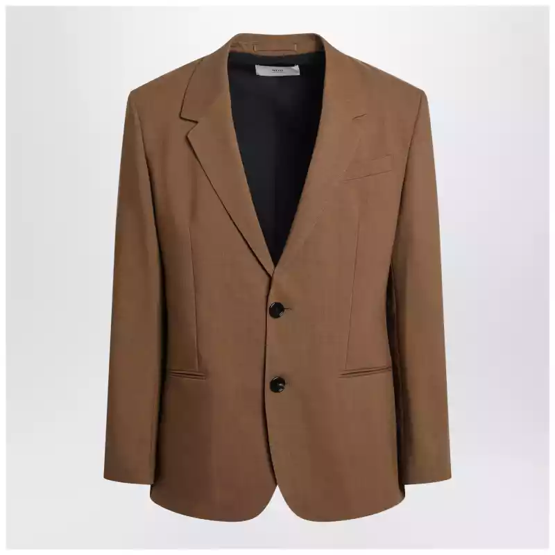 Ami Paris Hazelnut single-breasted wool jacket